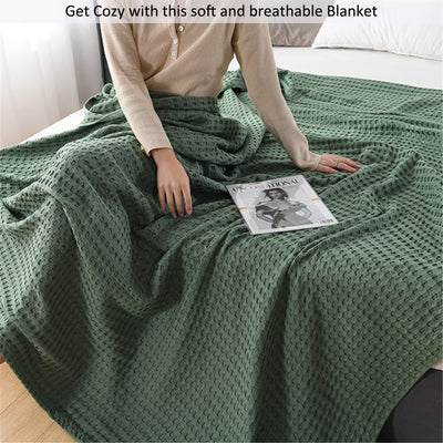 Bedspread cotton waffle pique cuddly blanket