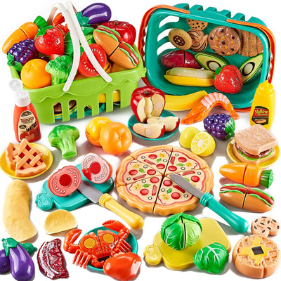 85-piece toy food set, for cutting toy food