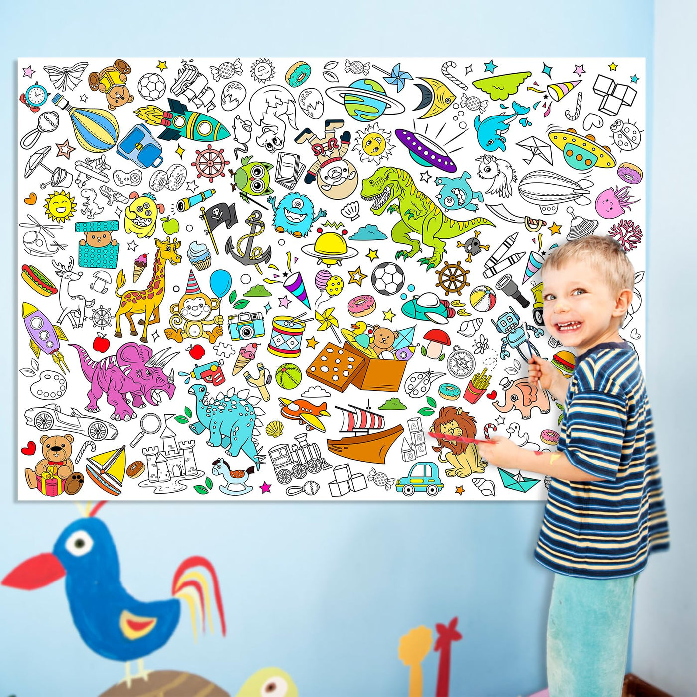 Paper tablecloth for children to color, dinosaur coloring tablecloth dinosaur coloring tablecloth