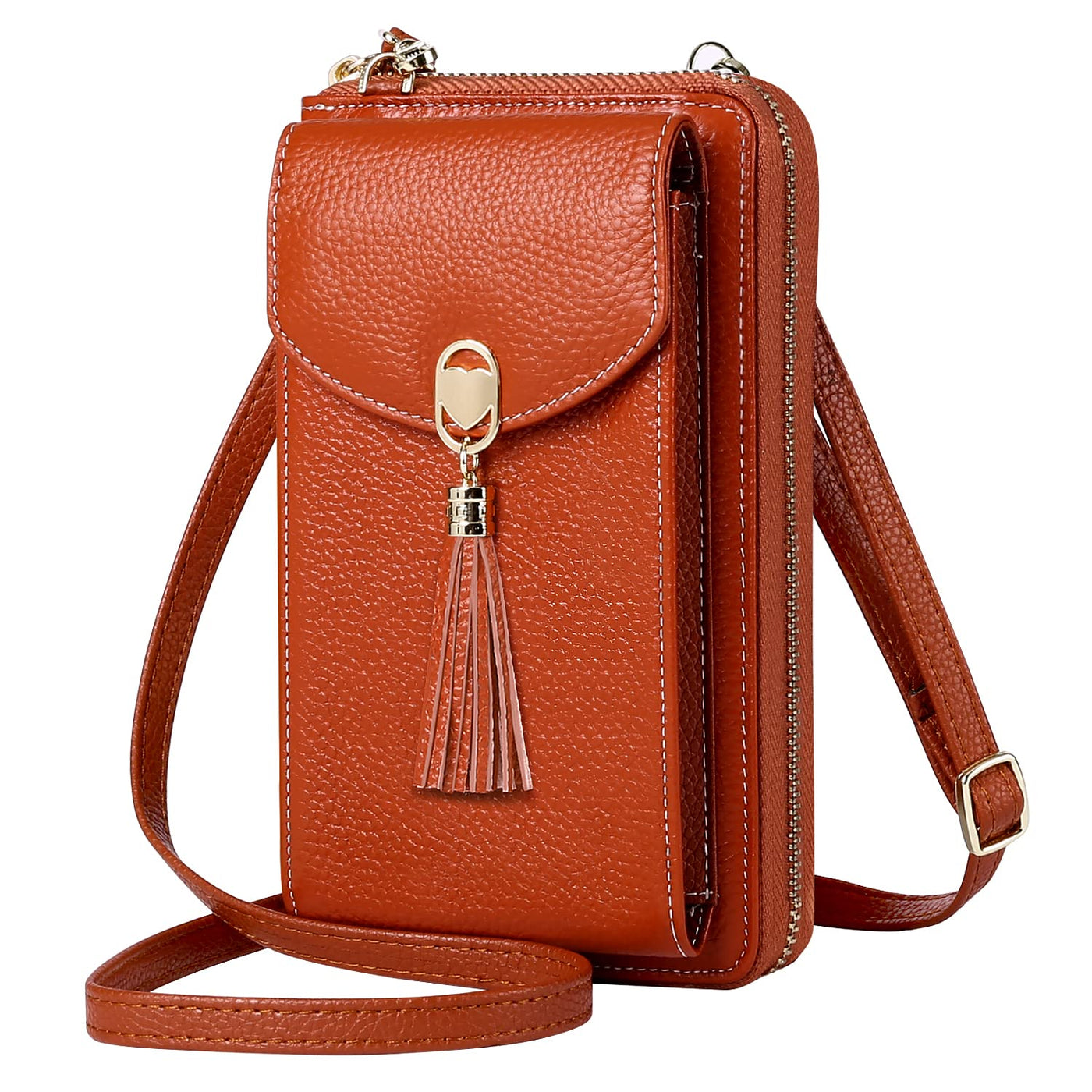 Handy Umhängetasche Leder Handy Umhängetasche RFID Schutz klein Crossbody