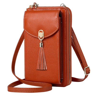 Handy Umhängetasche Leder Handy Umhängetasche RFID Schutz klein Crossbody