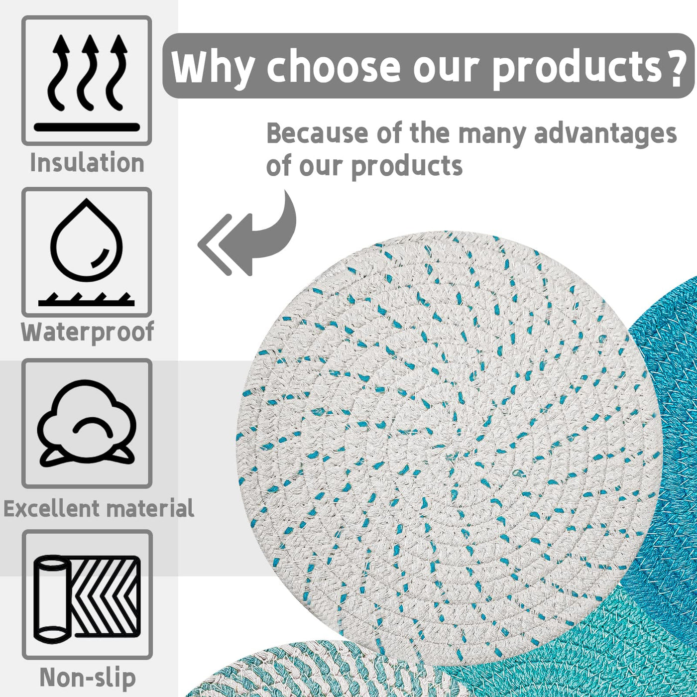 Support de Pot Chaud de Tapis de Tissage de Fil de Coton