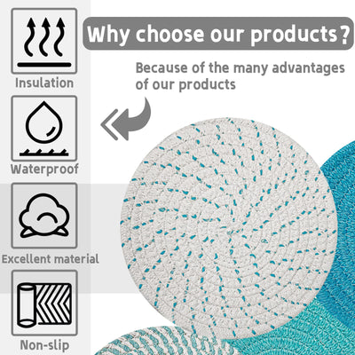 Support de Pot Chaud de Tapis de Tissage de Fil de Coton