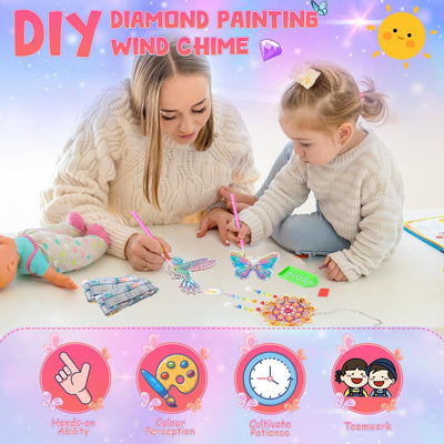 Set de bricolage pour enfants Peinture en diamant Carillons éoliens jouet