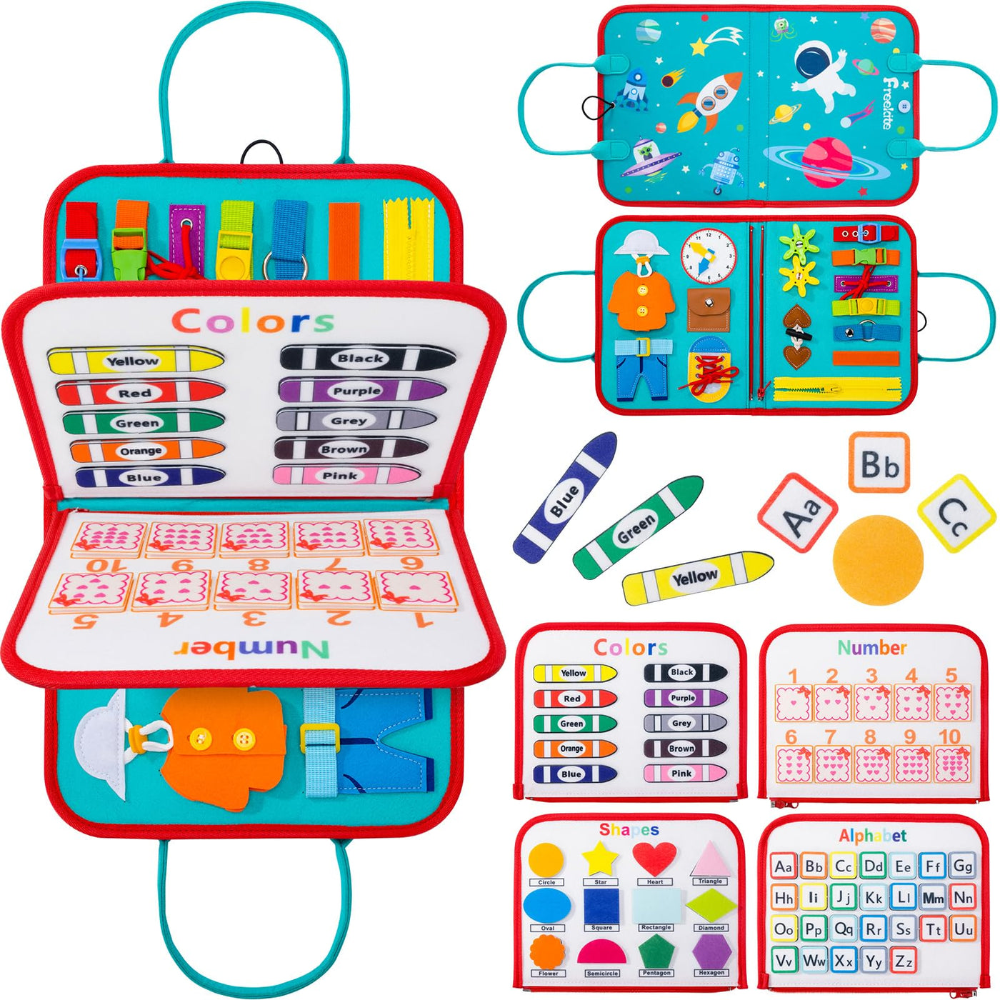 Busy Board for toddlers 4-layers, activity board, fine motor skills