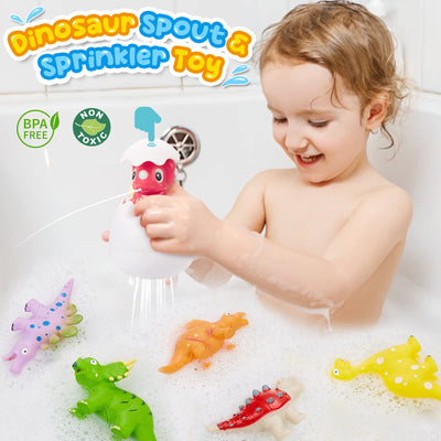 Jouet de baignoire avec sac de rangement, jouet de bain jouet de baignoire jouet d'eau enfants avec douche, jeu de pêche de dinosaure sans moule à remonter