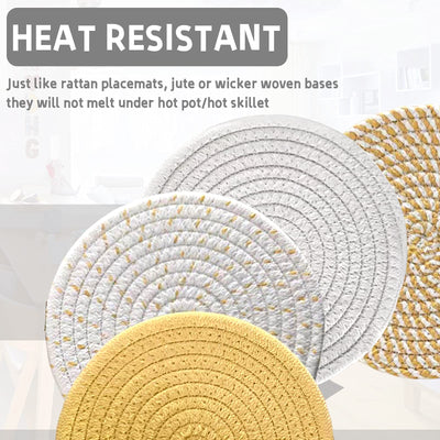 Support de Pot Chaud de Tapis de Tissage de Fil de Coton