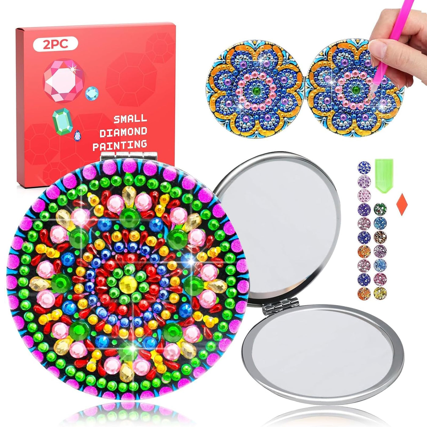 Miroir de poche 2 pièces Diamond Painting