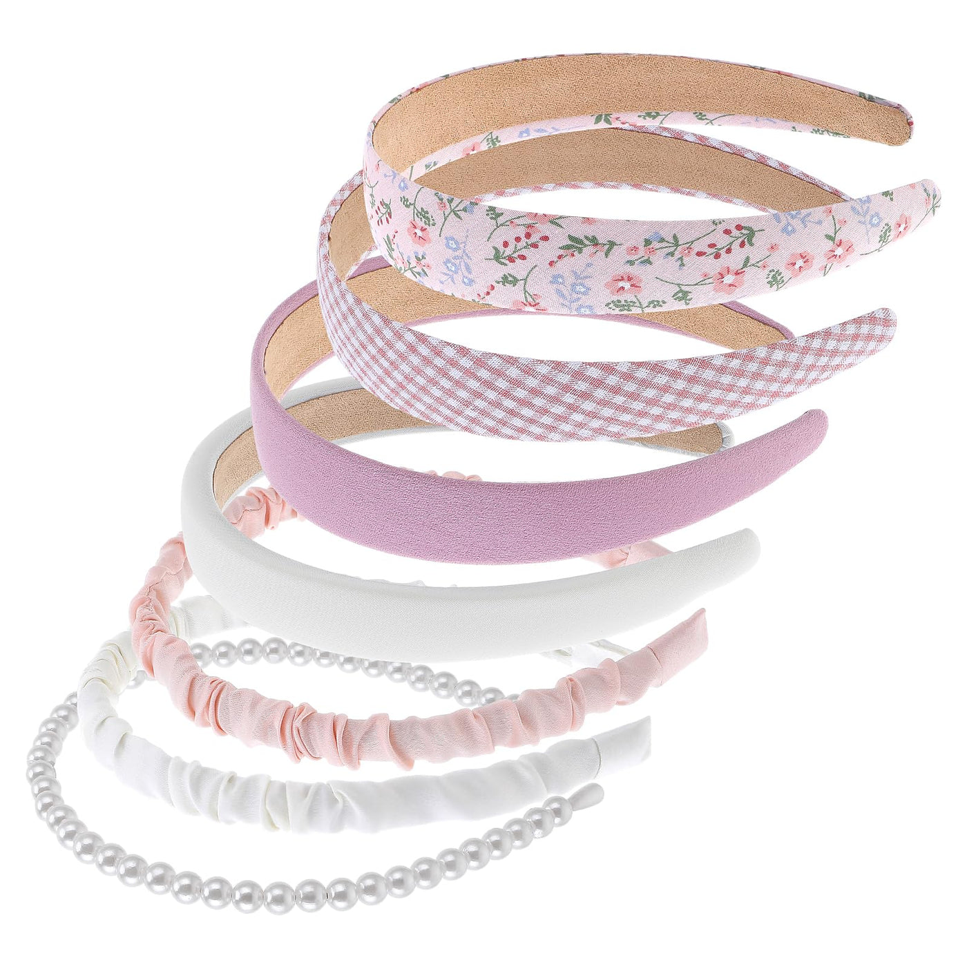 Modische Stirnbänder 7-teiliges Anti-Rutsch-Stirnband-Set Niedlicher Stoff Glitzernde Mehrfarbige Haarbänder Haar