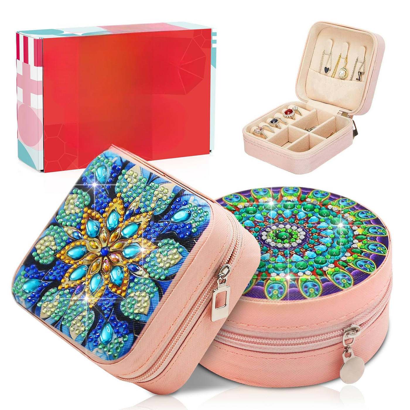 Boîte à bijoux avec peinture au diamant