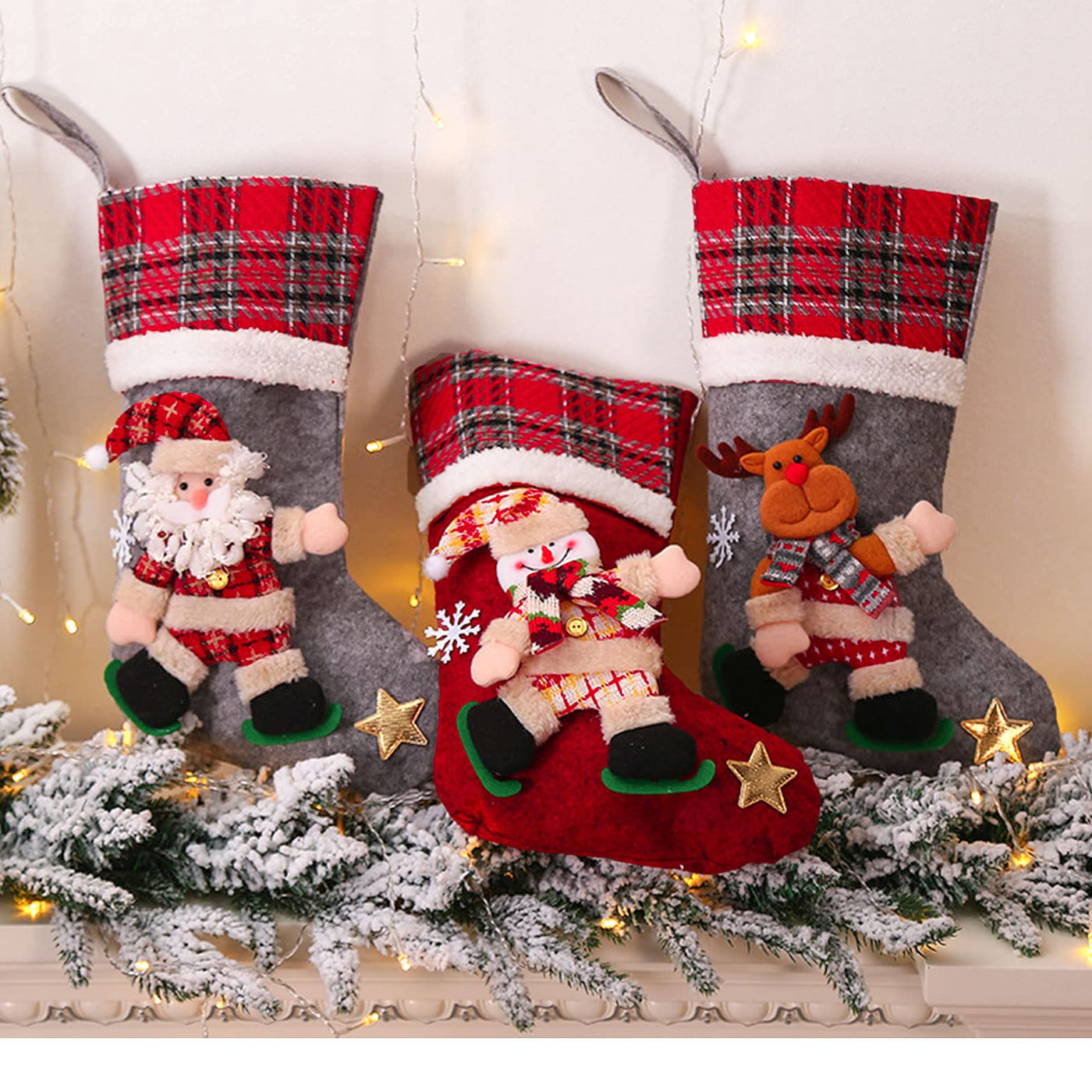 Santa stocking set of 4 large Santa stockings to fill Christmas stocking gift bag Christmas tree