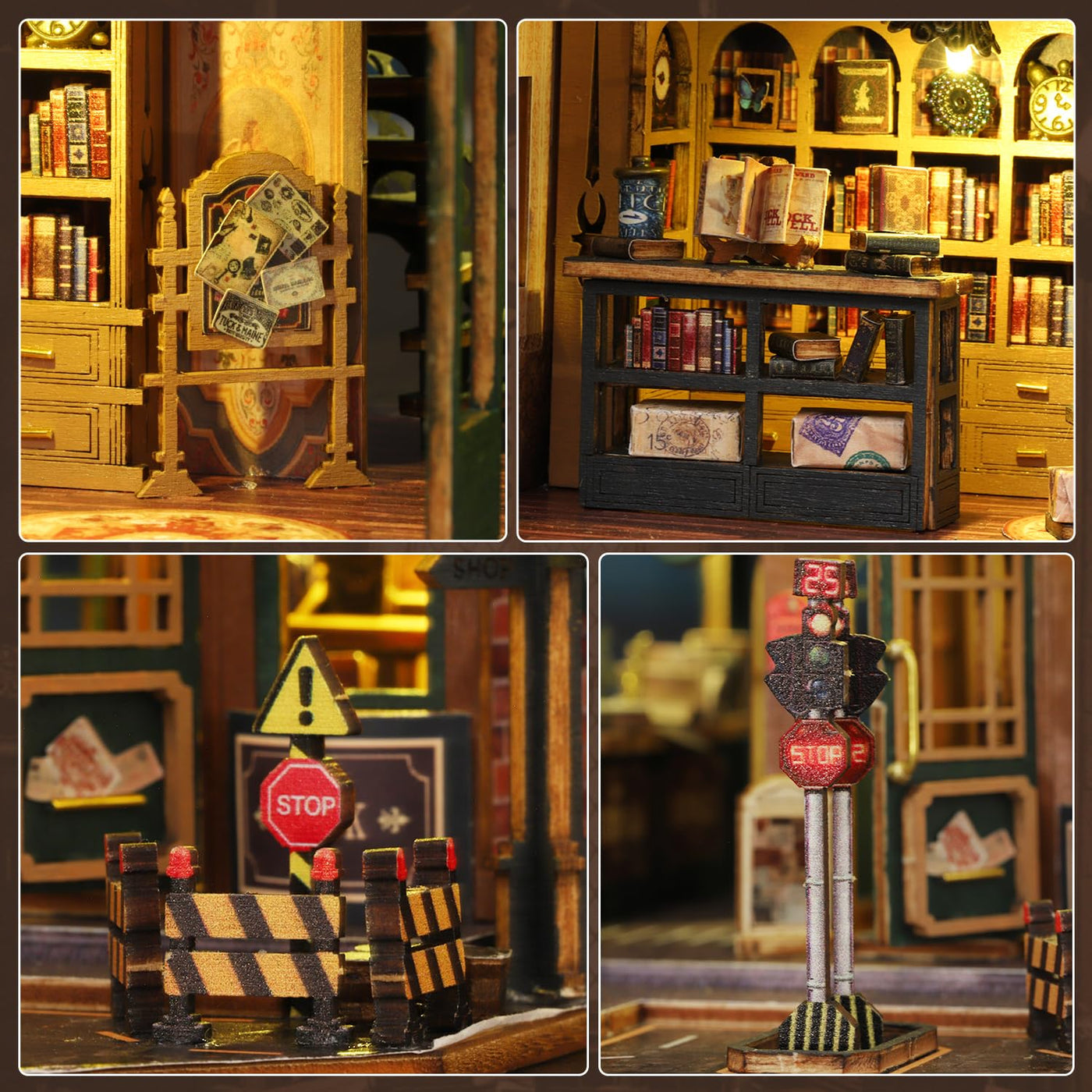 Kit de Maison de Poupée Miniature DIY, Kit de construction de maison de Poupée en Bois, Kit de Maison Miniature avec Lumière LED et Mouvements