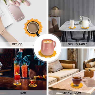 Set of 6 silicone glass coasters for drinks, cups, bar, glass - Table coasters