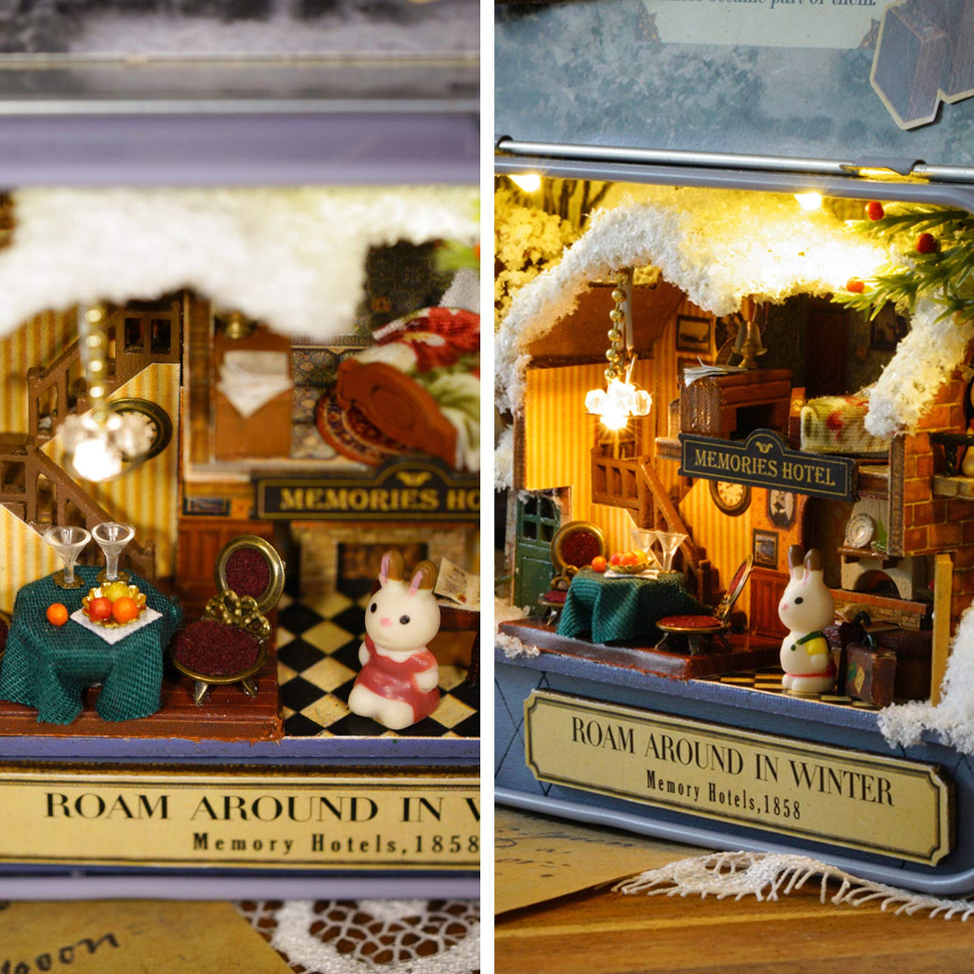 DIY Miniature House Kit in Box to Build, Handmade Mini Theater Craft Kit, Creative Craft Gifts