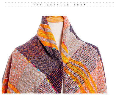 scarf thick knitted scarf plaid neckerchief scarf poncho