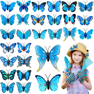 50 pièces de papillons décoratifs avec épingles à nourrice, broche papillon en PVC