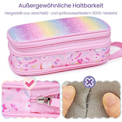 Federmäppchen - Großes Fassungsvermögen Federmäppchen mit Reißverschluss, Schreibwaren Tasche Bleistift Tasche Bleistiftetui für Kinder