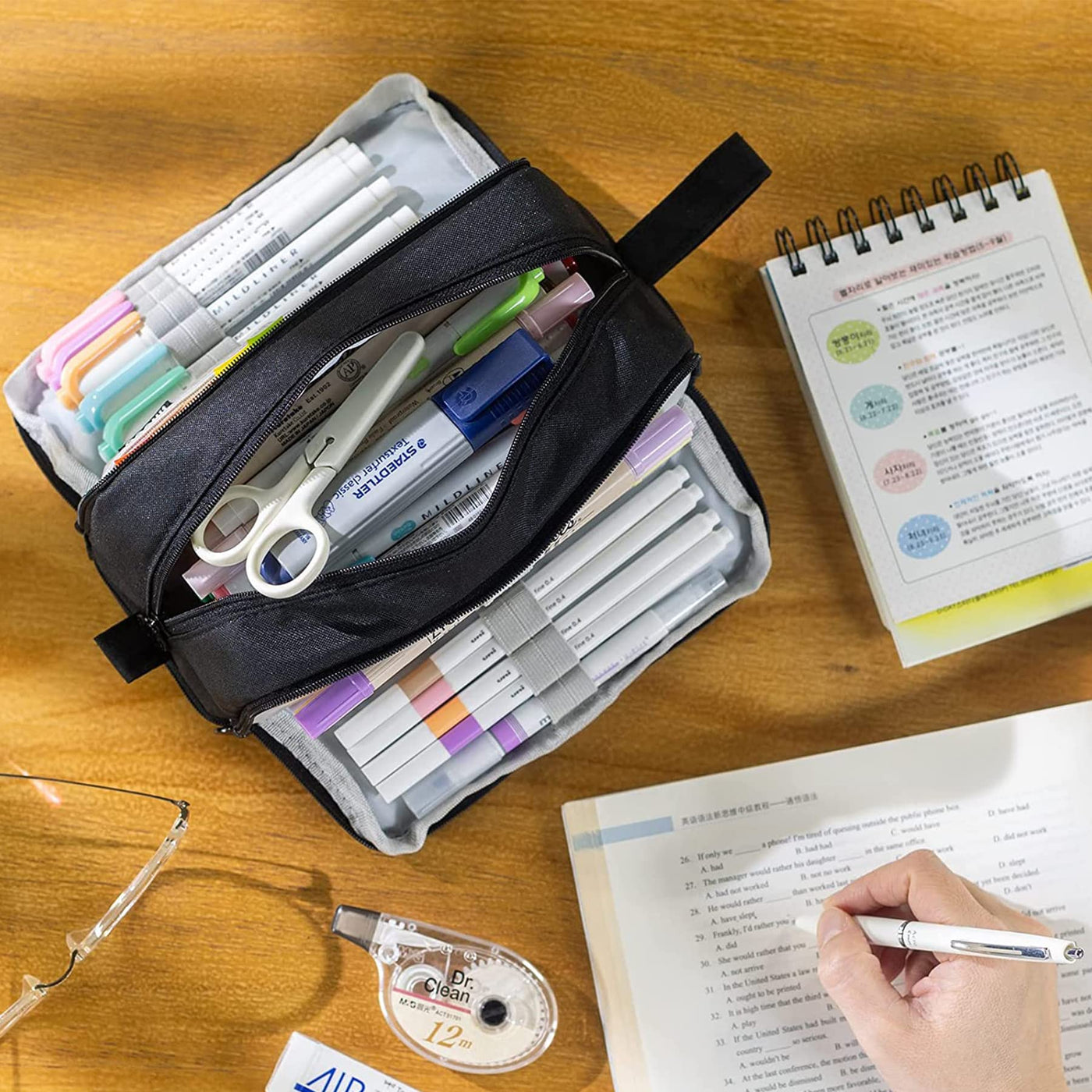 Pencil Case,4 Compartment Pencil Cases,Pencil Case Teenager,Large Capacity Pencil Case