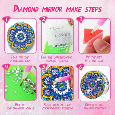 Miroir de poche 2 pièces Diamond Painting