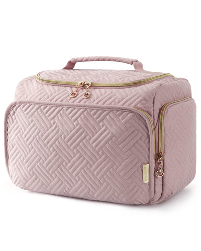 Travel toiletry bag, large wide open travel bag for toiletries, make-up, cosmetic bag with handle