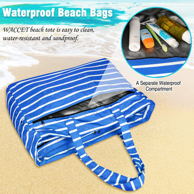 Grand sac de plage imperméable avec fermeture éclair