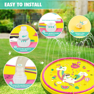 Wasserspielzeug Baby Pool Pad Sprinkler Wasser Spielmatte mit rutschfestem Spritzwasser Spielmatte, Garten im Freien Sommer Spritzwasser Sprinkler