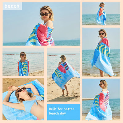 Serviette de plage Large, serviette en microfibre
