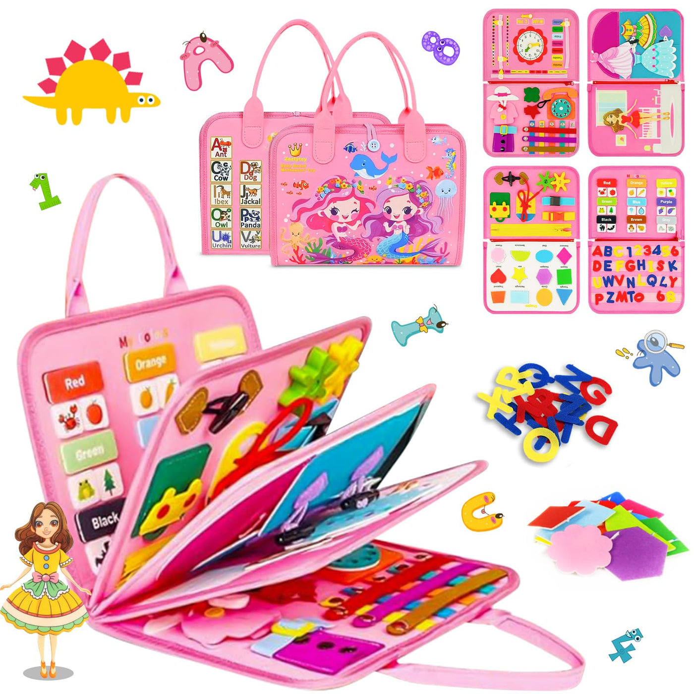 Busy Board Toy ab 1 2 3 4 Jahren, Busy Book, Activity Board Motor Skills Toy, Baby Learning Toy Basic Knowledge, Early Education Interesting for Small Children