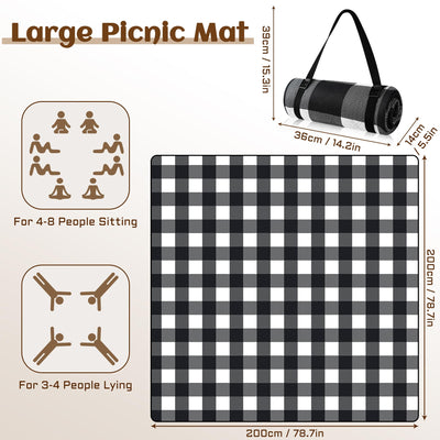 Picknickdecke wasserdicht, Boho Stranddecke sandfreie Strandmatte mit Tragegurt