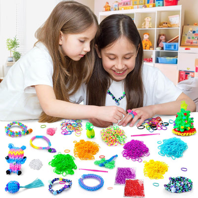 45 Farben Webstuhlbänder Kit mit 3-lagiger Aufbewahrungsbox, DIY Gummibänder Kit