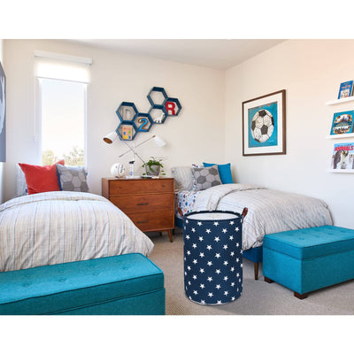 Paniers à Linge de Rangement Ronds Pliables, Coton