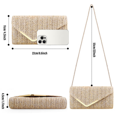 Clutch Lederhandtaschen mit abnehmbarer Kette