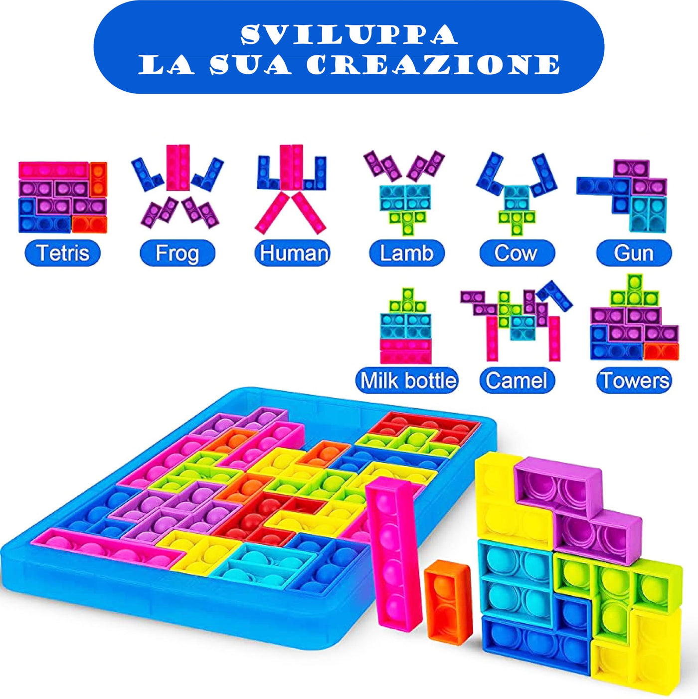 Puzzle Tetris Pop Up Toys Popit Anti Stress Sensory Toys Fidget Toys