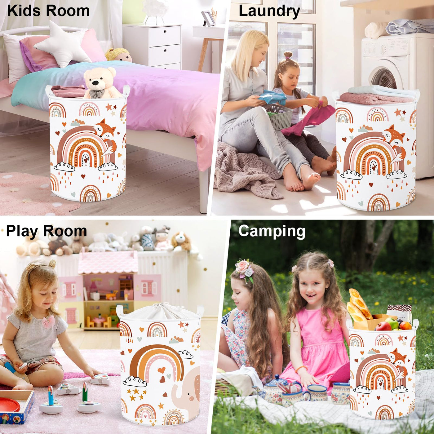 Kinderwäschekorb mit Griff Faltbarer Wäschekorb für Spielzeug