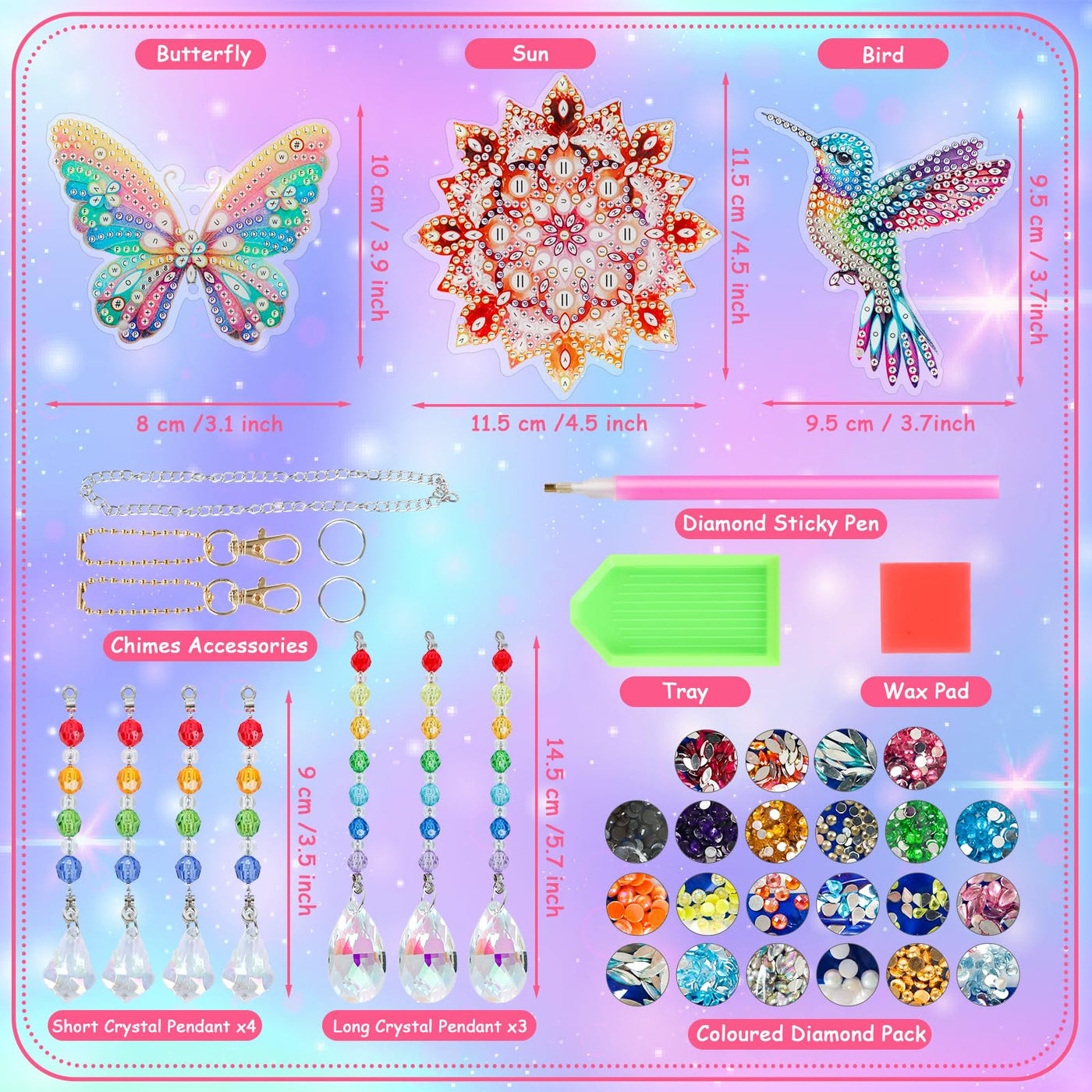 Set de bricolage pour enfants Peinture en diamant Carillons éoliens jouet