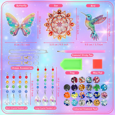 Set de bricolage pour enfants Peinture en diamant Carillons éoliens jouet