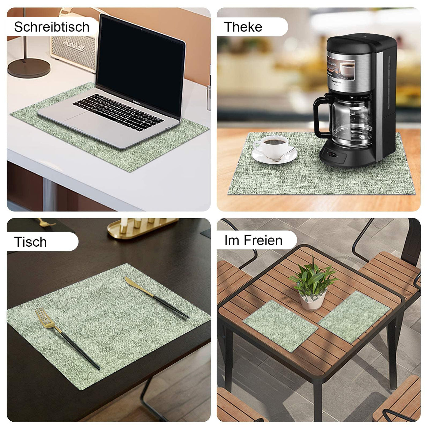 Set de 4 sets de table lavables, sets de table imperméables, beaux sets de table