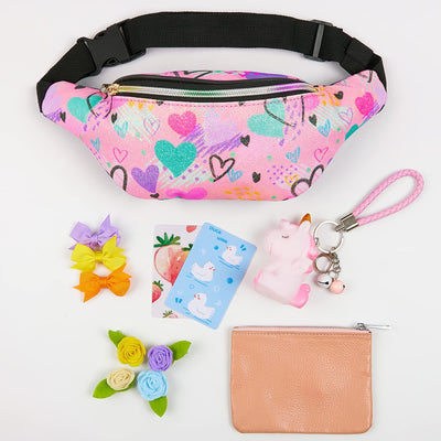 Children's bum bag glitter sports bag with imitation leather