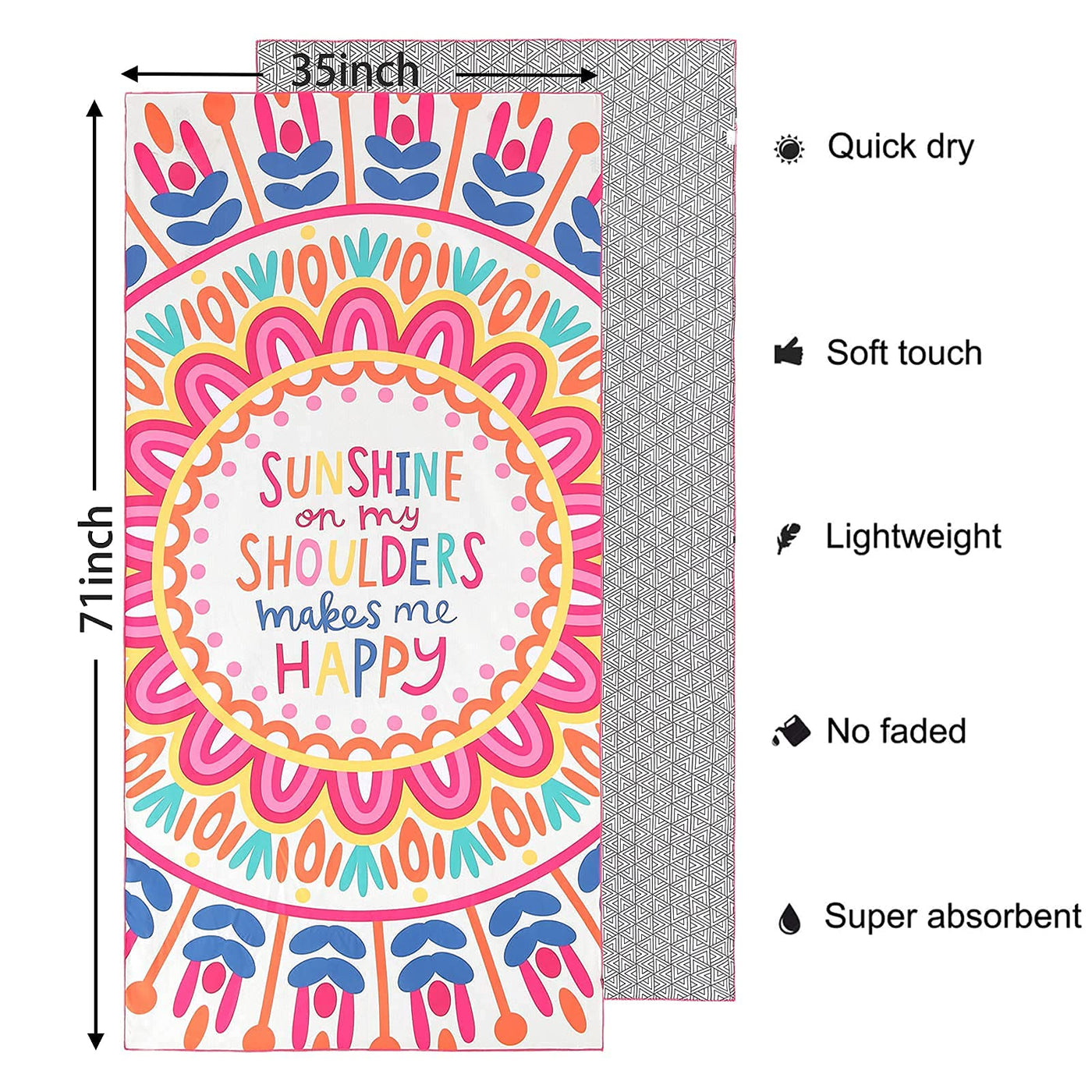 Serviette de plage en microfibre avec sac