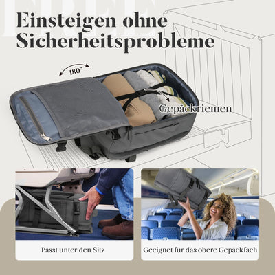 Hand Luggage Backpack Lightweight Laptop Compartment & Anti-theft Device