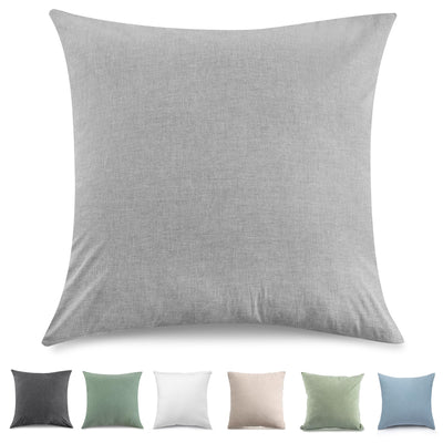 Cushion cover set of 2 - Washed cotton cushion covers with a look and breathable cushion cover