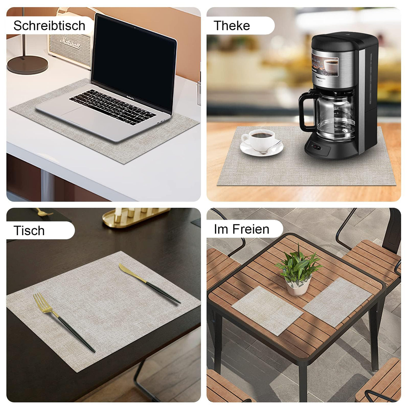 Set de 4 sets de table lavables, sets de table imperméables, beaux sets de table