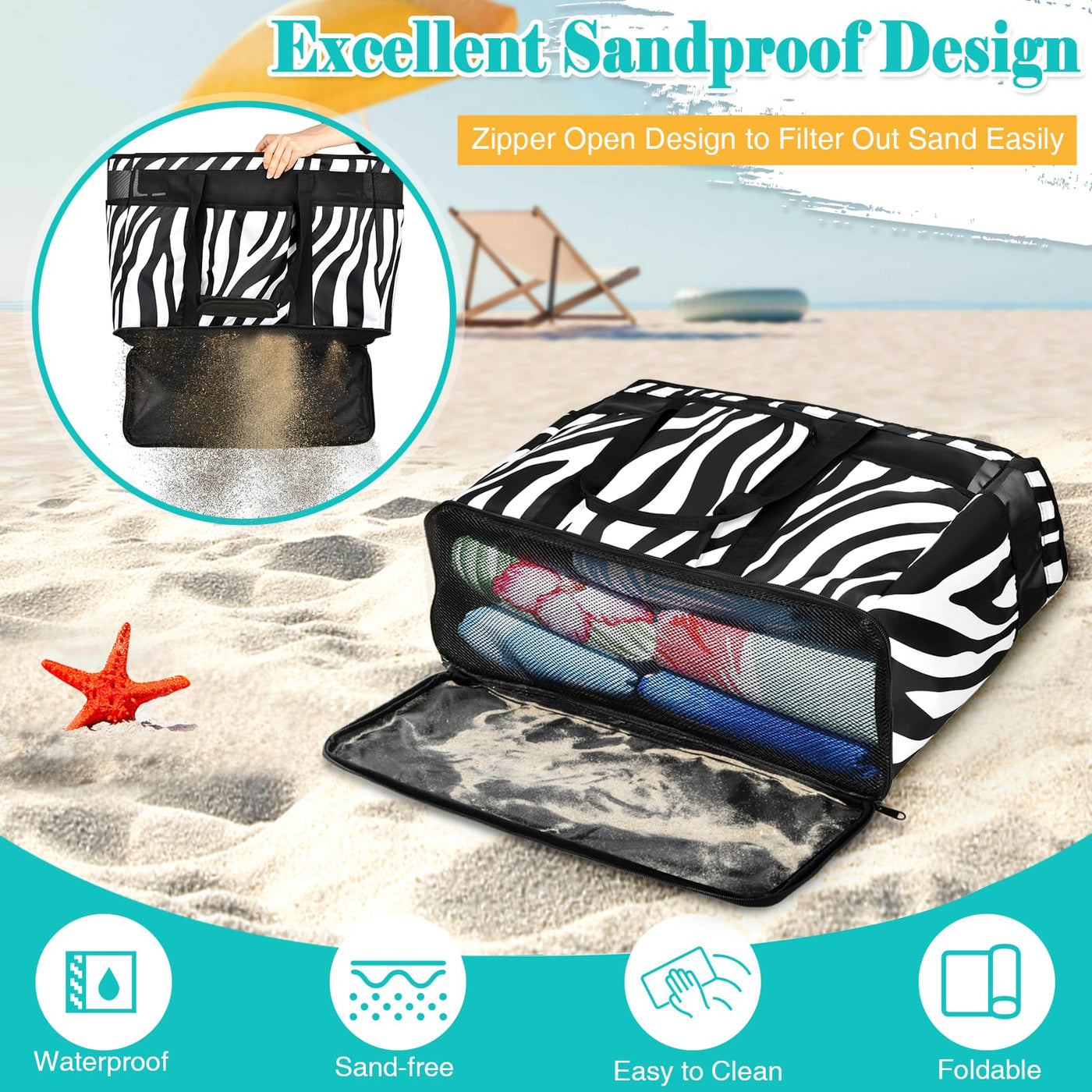 Grand Sac de Plage Léger Sac de Piscine