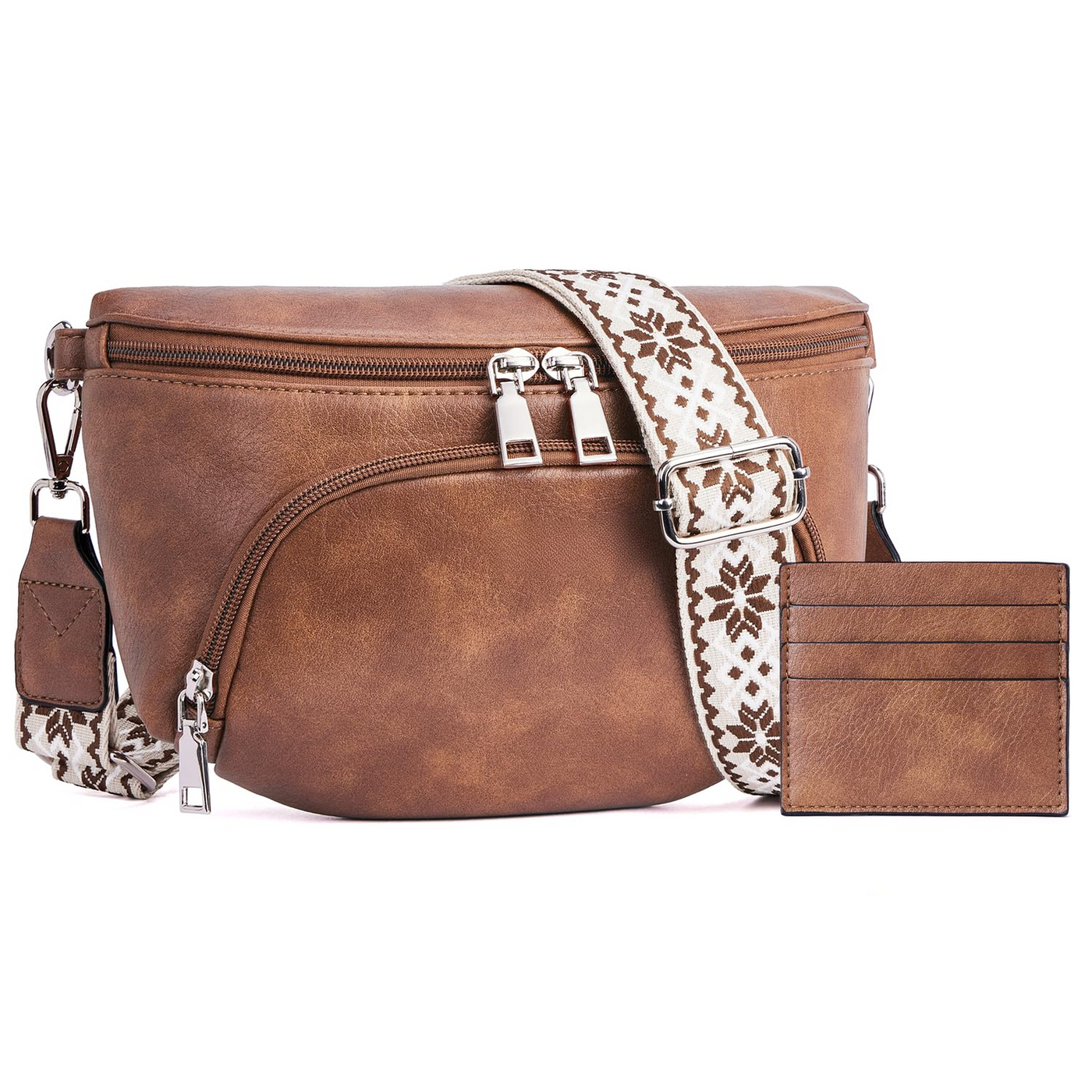 Sacs à bandoulière, sac à bandoulière en cuir végétal, sac à bandoulière pour dames, pochette de poitrine avec fente pour cartes, blocage RFID, avec large bandoulière détachable et réglable