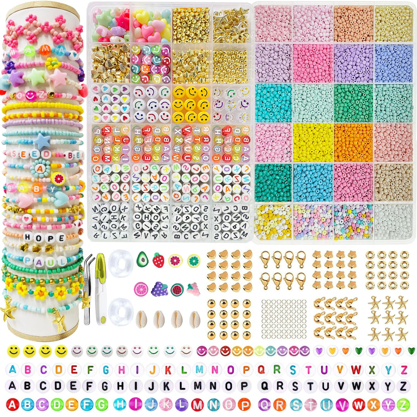 Glasperlen Set, Pastell Perlen Set, Diy Schmuckset