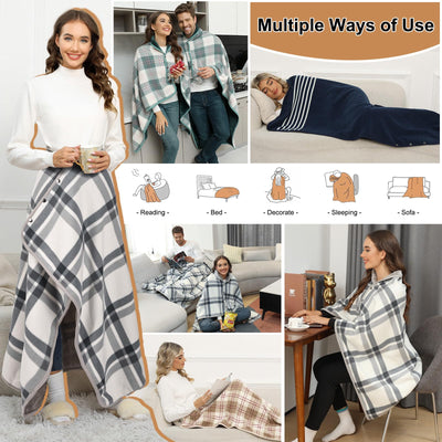 Echarpe d'hiver avec bouton Echarpe couverture douce Poncho polaire surdimensionné Cape Pullover