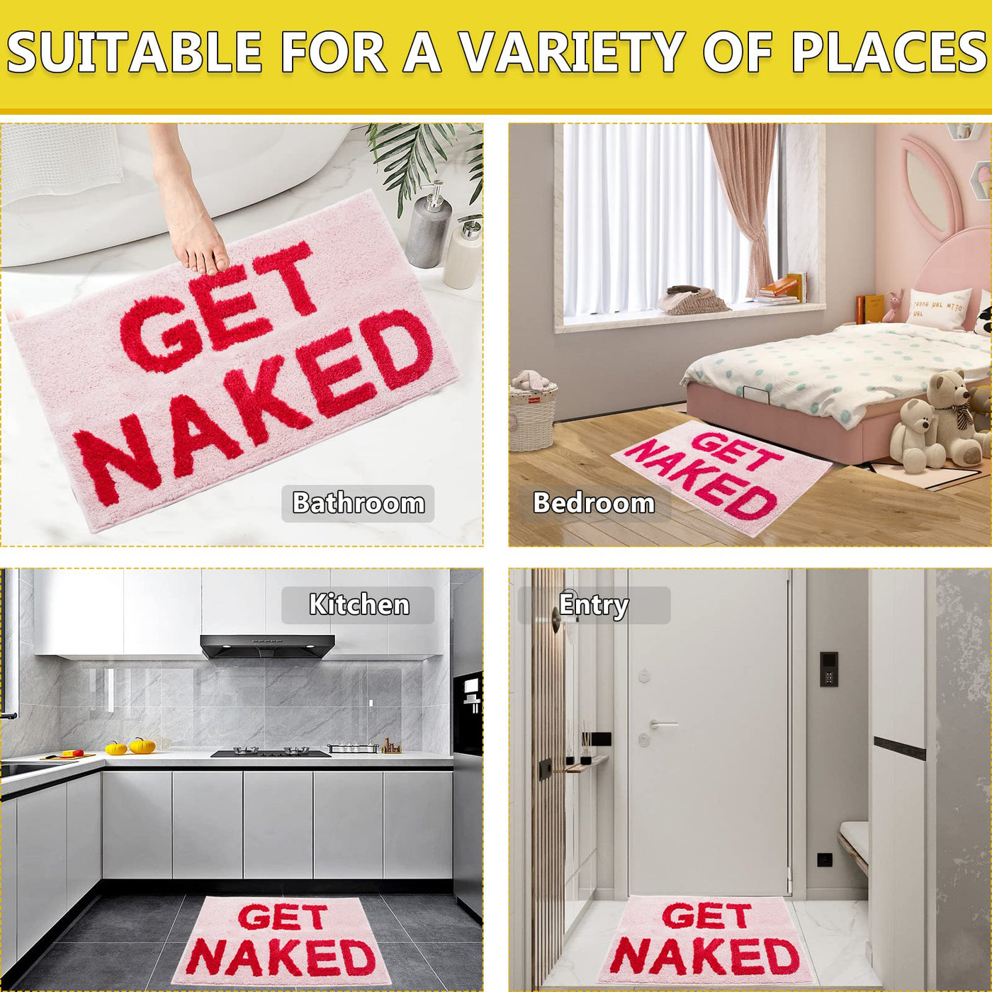 Tapis De Salle De Bain En Microfibre, Tapis De Douche De Baignoire