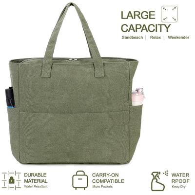 Grand sac de plage avec fermeture éclair