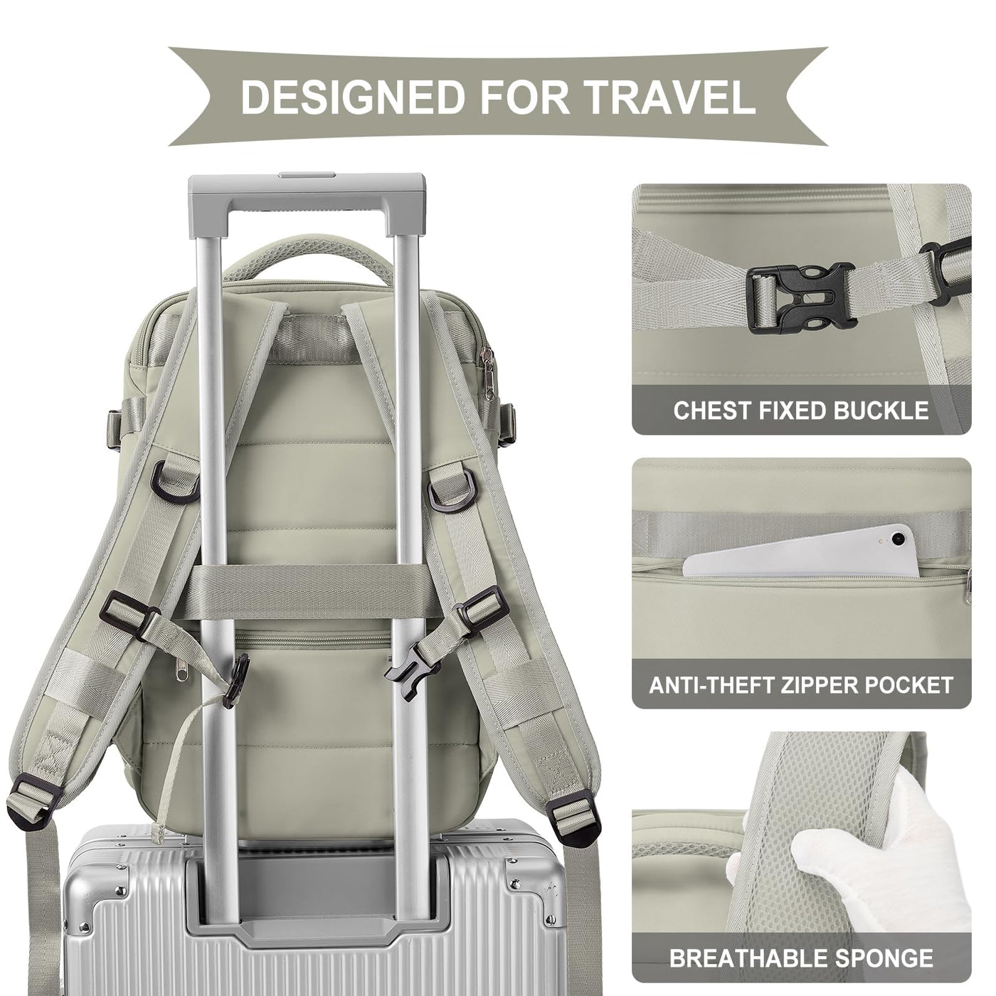 Sac à dos pour avion Bagage à main Sac à dos Cabine Sac à dos étanche pour ordinateur portable Sac à dos de voyage