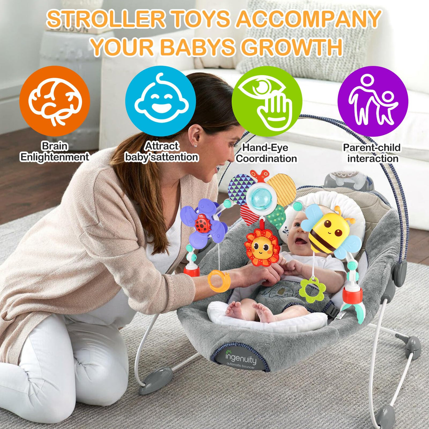 Kinderwagen Spielzeug für Spielbogen Baby motorische Fähigkeiten Spielzeug